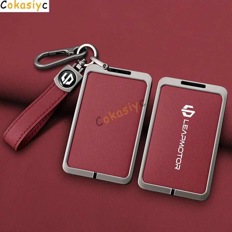 Car Smart NFC Card Key Case Cover For Leapmotor C10 C11 C16 Zinc Alloy Leather Protector Holder Shell Kychain Auto Accessories