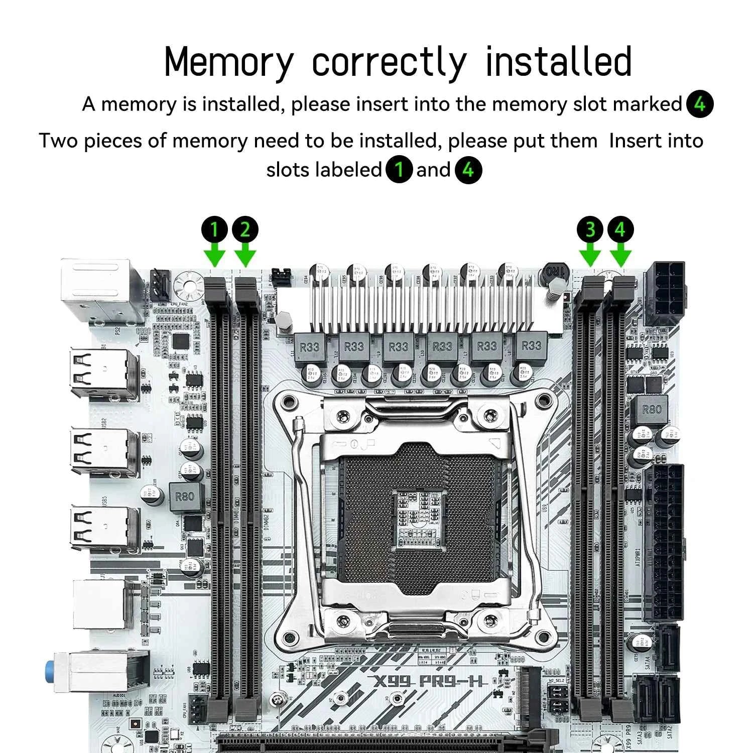 MACHINIST White X99 PR9-H Motherboard Combo Intel Xeon E5 2630 V4 LGA 2011-3 CPU DDR4 16GB RAM NVME M.2 Optional Kit Set
