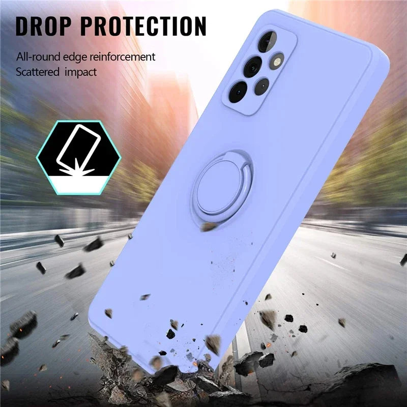 Armor Shock Cover with Magnetic Ring Holder for Samsung Galaxy S24 23 22 S21 S20FE Note 9 10 20 Ultra Plus Fall Proof Phone Case
