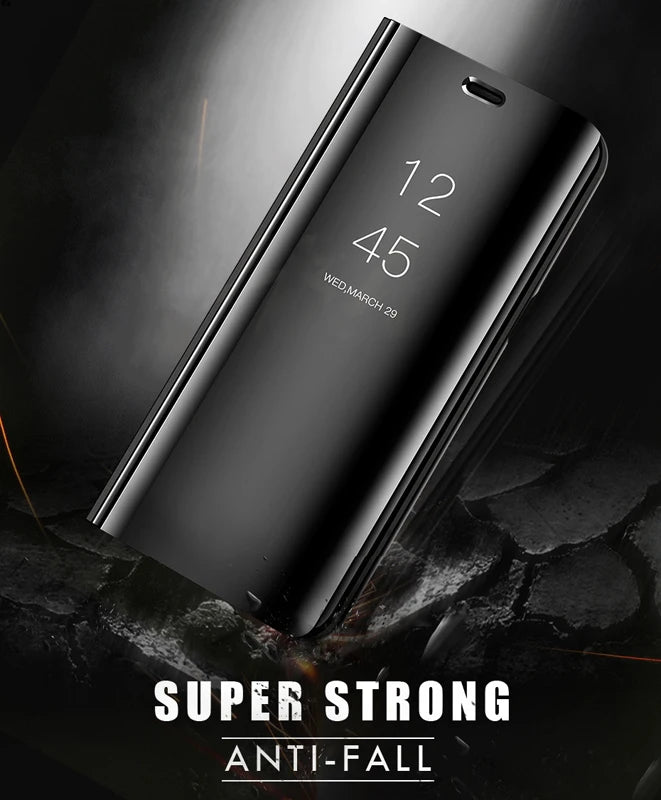 For Samsung Galaxy S26 S25 Ultra Plus FE Edge 5G Smart Mirror Protector Case Flip Holder Shockproof Cover Sumsung S26 Pro Fundas