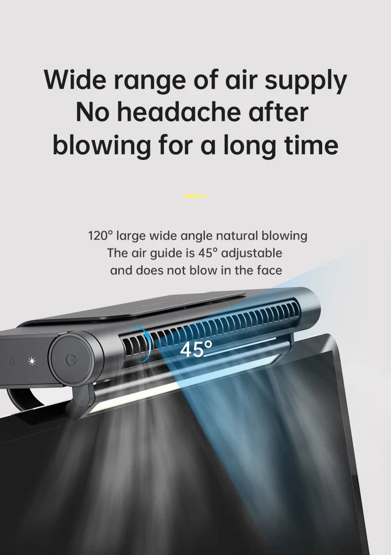2025 Upgraded Portable Air Conditioner USB Charger Adjustable Office Computer Screen Mounted Electric Fan Desktop Tower Fan
