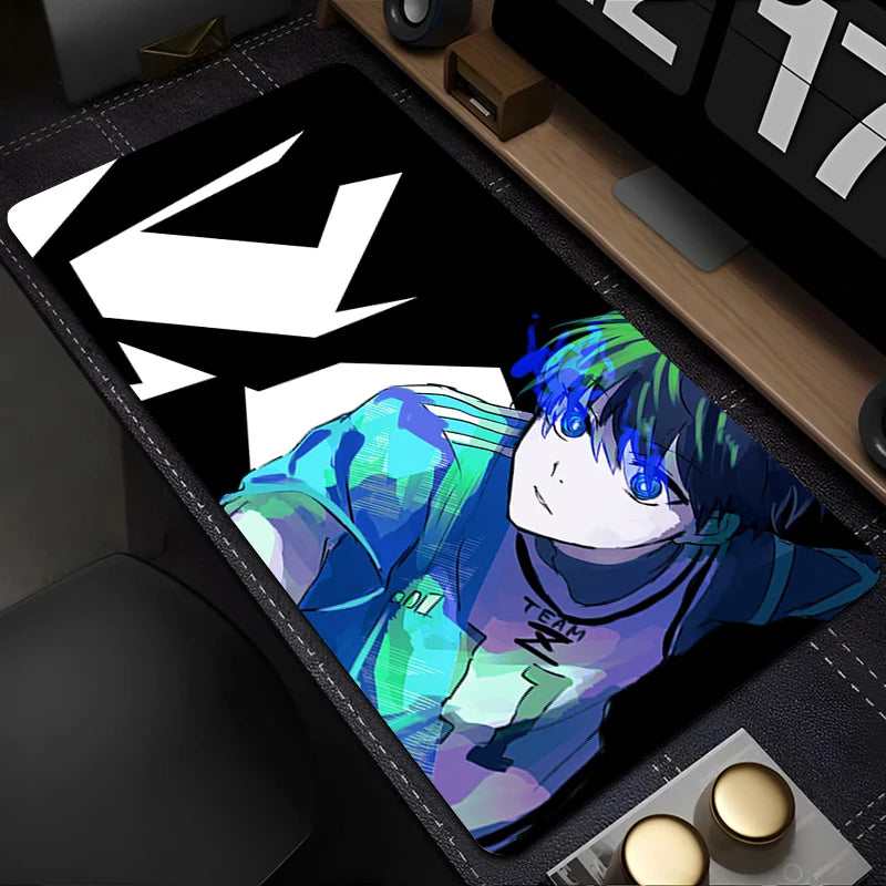 Mouse Pad Japan Anime Blue Lock Nagi Seishiro Mousepad PC Gamer Keyboard Rug Black And White Laptop Gaming Accessories Desk Mat