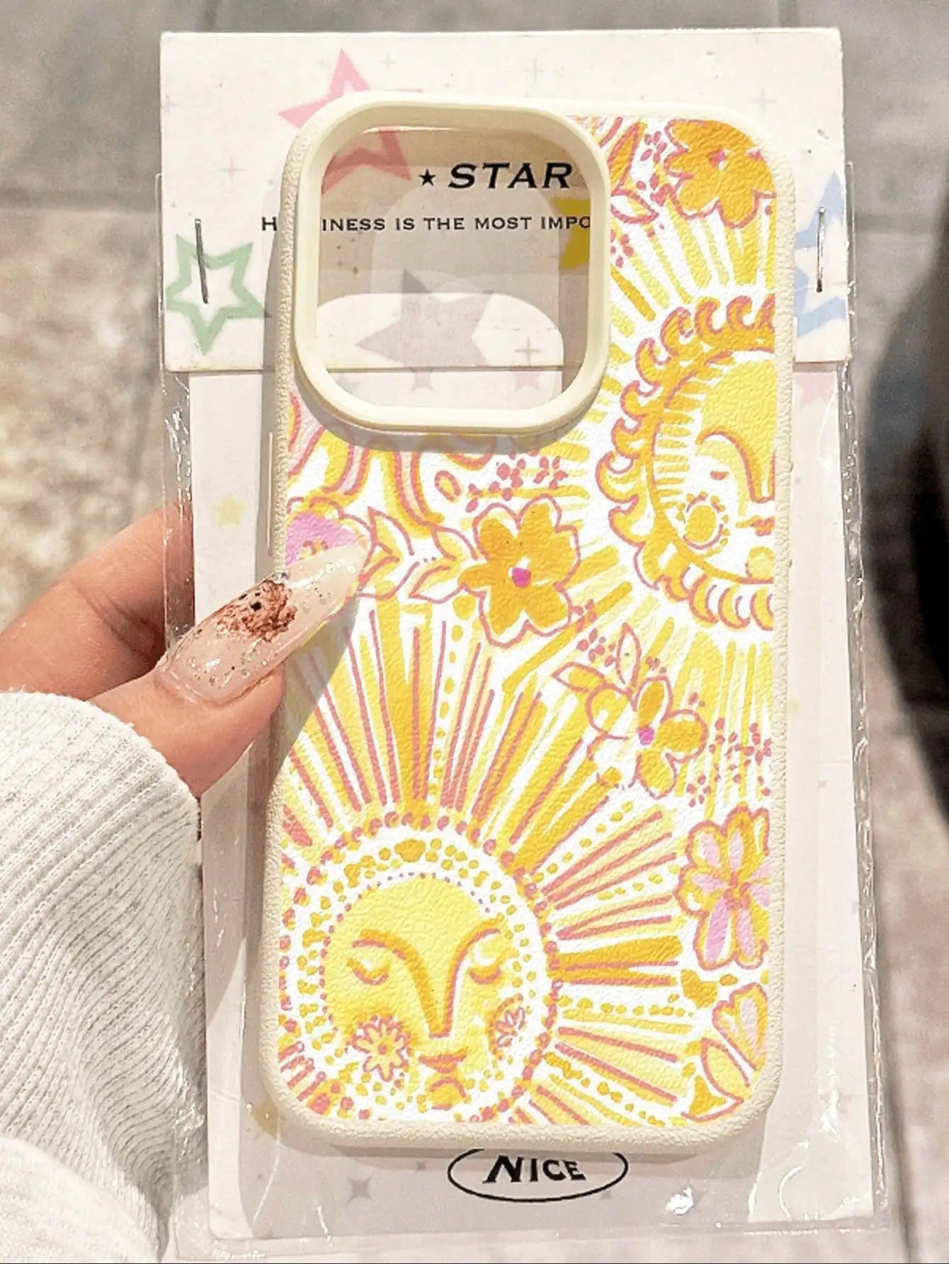 Shockproof Sun Graphic Fashion 1pc Yellow Sun Graphic Lychee Texture Shockproof Anti-Slip Soft Phone Case Cover Compatible With Apple & Phones Waterproof Anti-Fall Scratch Resistant International Version Not The Domestic Vers