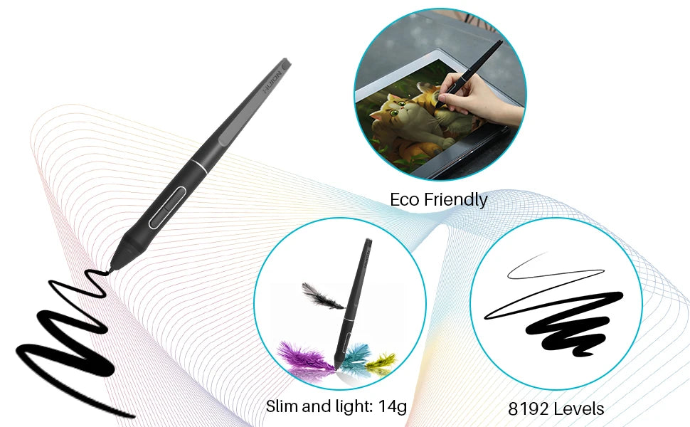 HUION PW507 Battery-Free Stylus for Huion Kamvas PRO 12(GT-116)/PRO 13(GT-133) / Pro 16(GT-156),Kamvas 16(GS1561)/20(GS1901)