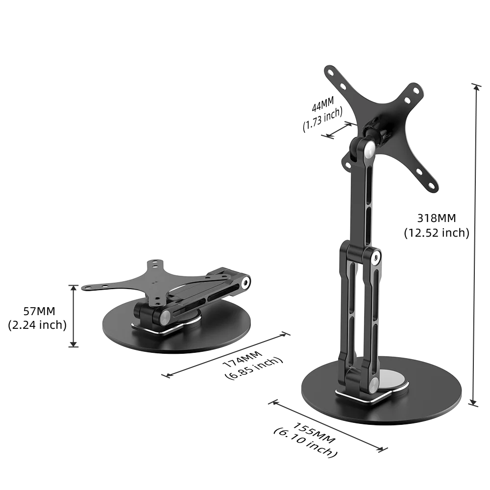 EVICIV 75mm VESA Monitor Desk Mount Single Monitor Stands Freestanding fits 10'' to 18.5'' Computer Screen With Height Adjustabl