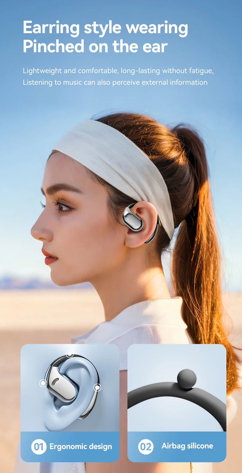 Tecsire Wireless Earbuds OWS Earphones Bluetooth Ear Hook HiFi Stereo Waterproof For Sports Fitness