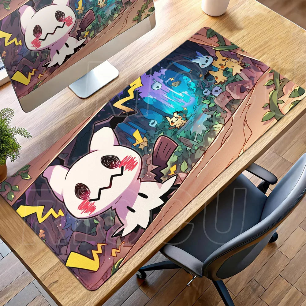 XXL Large Mouse Pad Pokemon Mimikyu Office Mats Carpet Laptop Locking Edge Game Keyboard Desk Mat Rug Mousepad Rubber Table Mat