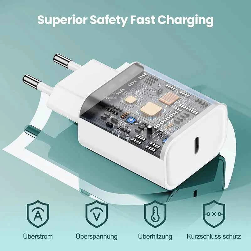 PD 40W Type C Charger Fast Charging Adapter For iPhone 17 13 11 12 14 15 16 Pro Max Plus  Charger USB-C Type C Cable