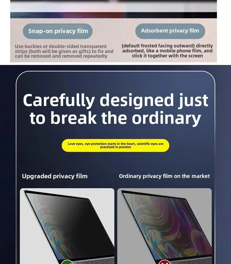 For Lenovo Yoga Slim 9i 7i /Pro 7 14ASP9 Laptop Privacy Protection Film Slim 7 15ILL9 Computer Screen Anti-Visit Slim 9 14ILL10