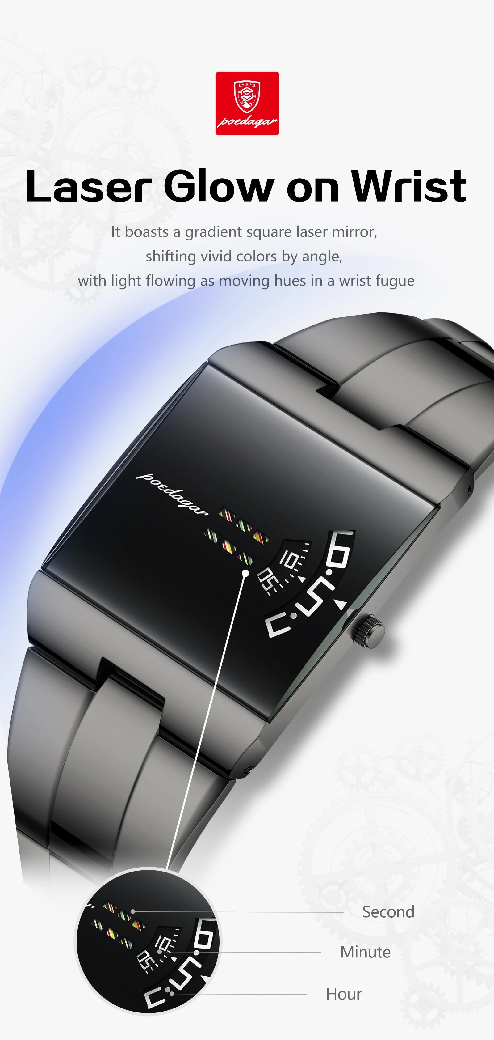 POEDAGAR Brand Business Man Watch Waterproof Stainless Steel Military Man Clock Quartz Casual Fashion Men's Watches Reloj Hombre