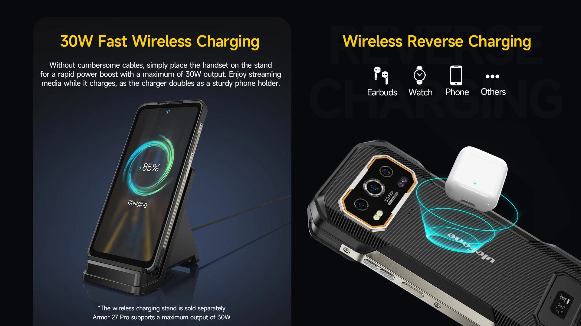 Ulefone Armor 27 Pro 5G Rugged Phone 10600mAh 50MP Camera 64MP Night Smartphone Android 14 Up to 24GB+256GB NFC Waterproof Phone