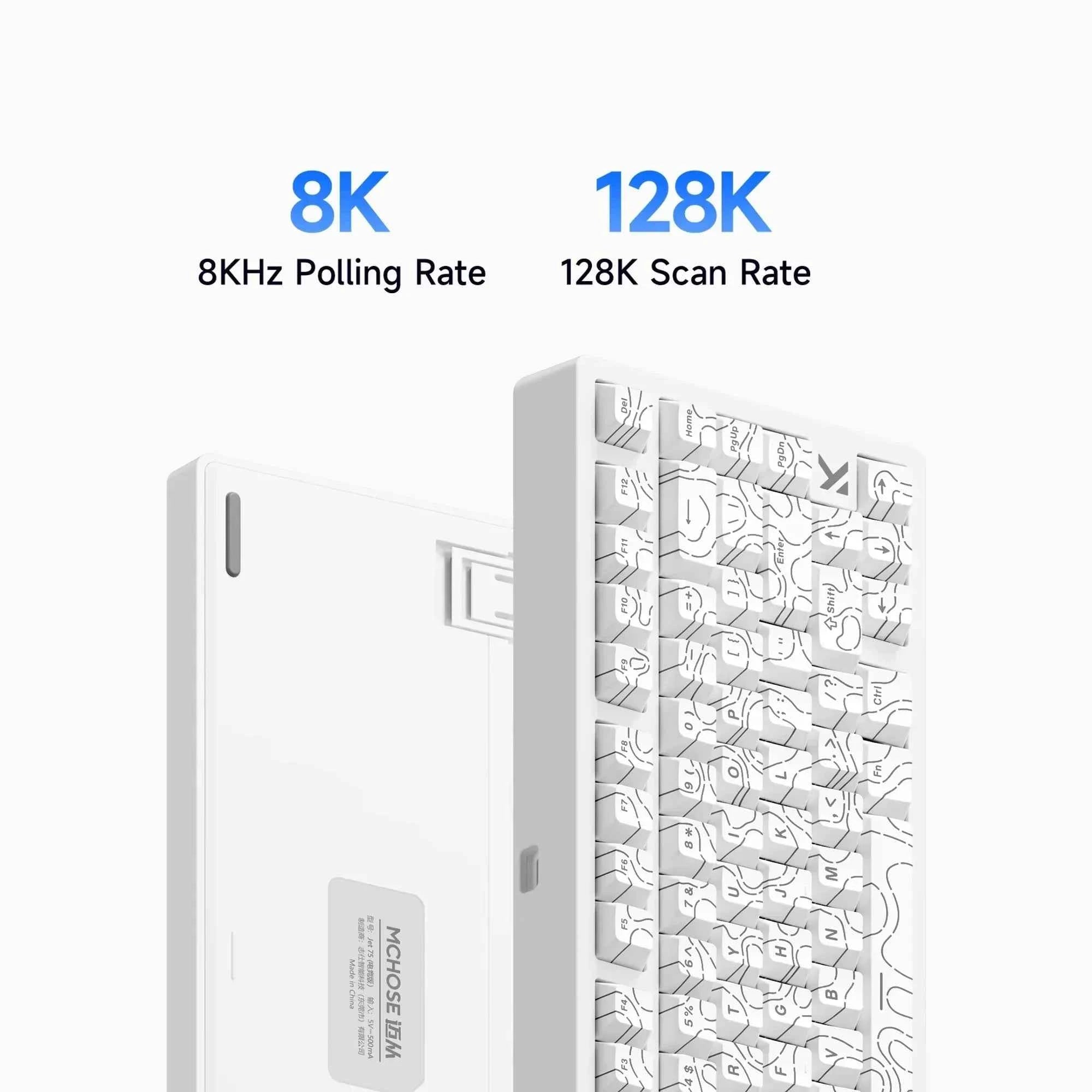 MCHOSE JET75  Magnetic Switch Gaming Keyboard Hall Effect Hot-Swappable Customized RGB Snap Tap 0.1ms Latency 8kHz Polling Rate