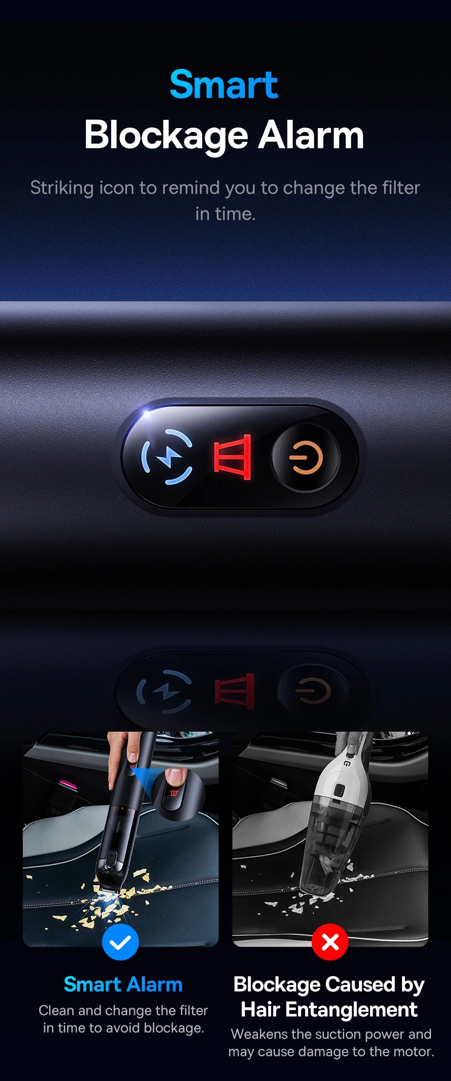 Baseus A5 16000Pa Wireless Car Vacuum Cleaner Powerful Portable Handheld Automotive Vacuum Cleaner for Car Inner Cleaning Home