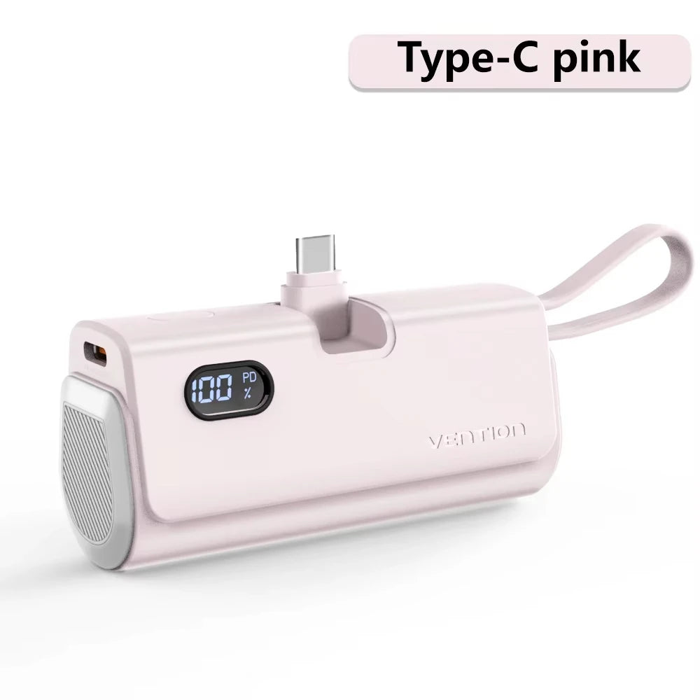 Vention Power Bank 4800mAh PD 22.5W Fast Charging Mini Portable PowerBank for iPhone 15 14 13Pro Max Xiaomi Huawei Phone Charger