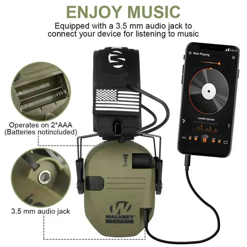 Outdoor hunting/shooting earmuffs actively reduce noise to protect hearing, train tactical headphones to strengthen human voice