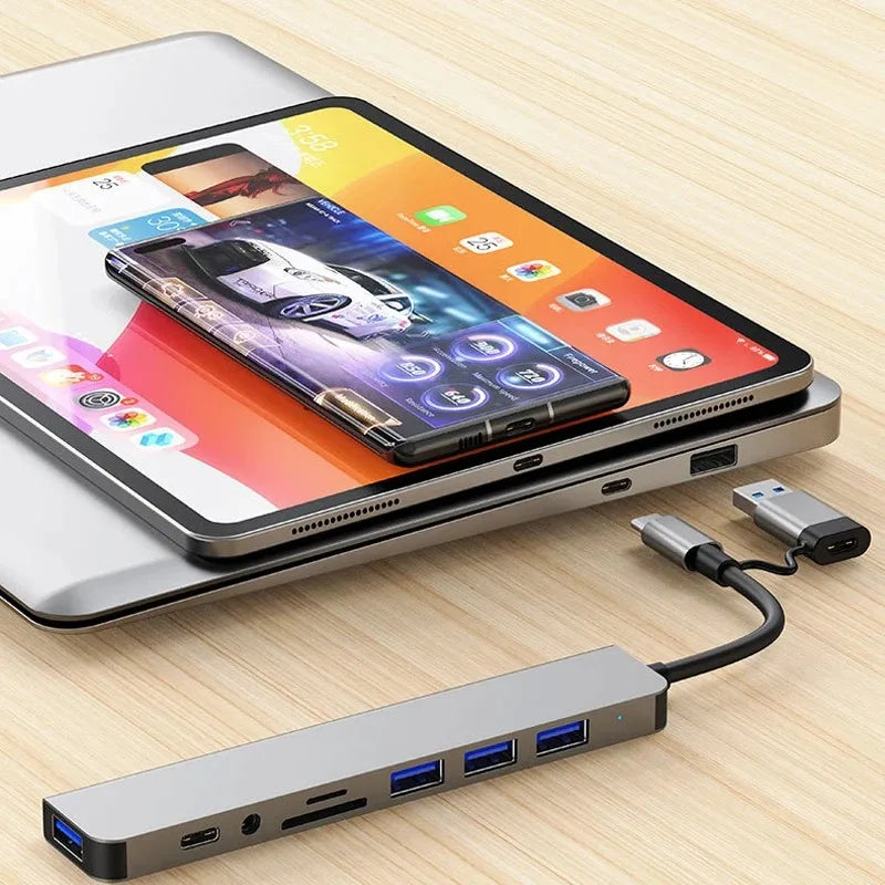 8-in-2 USB-C Docking Station & Card Reader