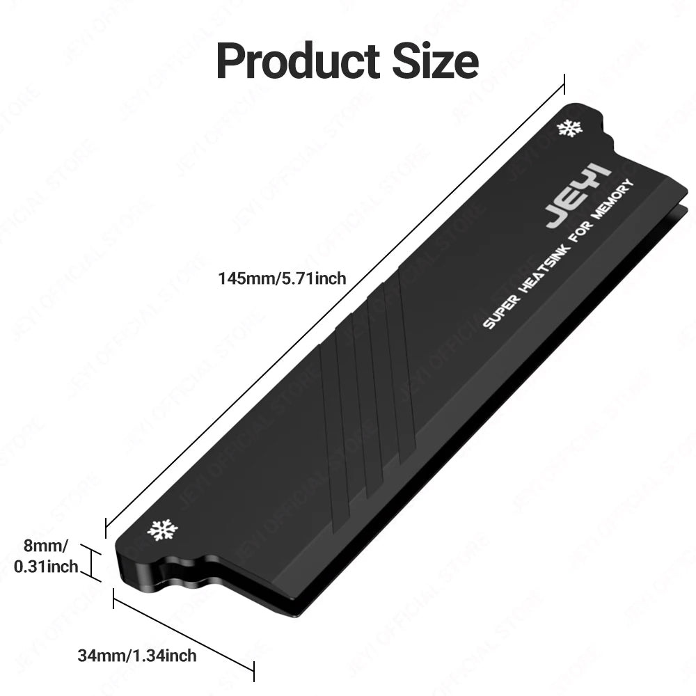 JEYI DIY Memory RAM Heatsink With Thermal Pads, Desktop RAM Cooler DDR Radiation Dissipate for PC DDR2/DDR3/DDR4/DDR5