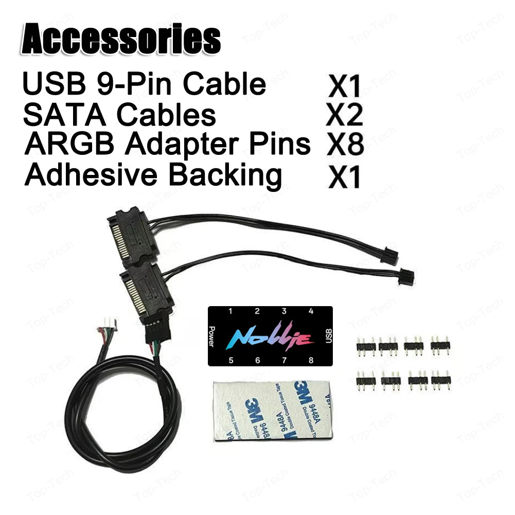 5V 3PIN ARGB Controller 8 Way 16 Way Addressable ARGB Splitter Support SignalRGB OpenRGB SATA Power for Motherboard Interface