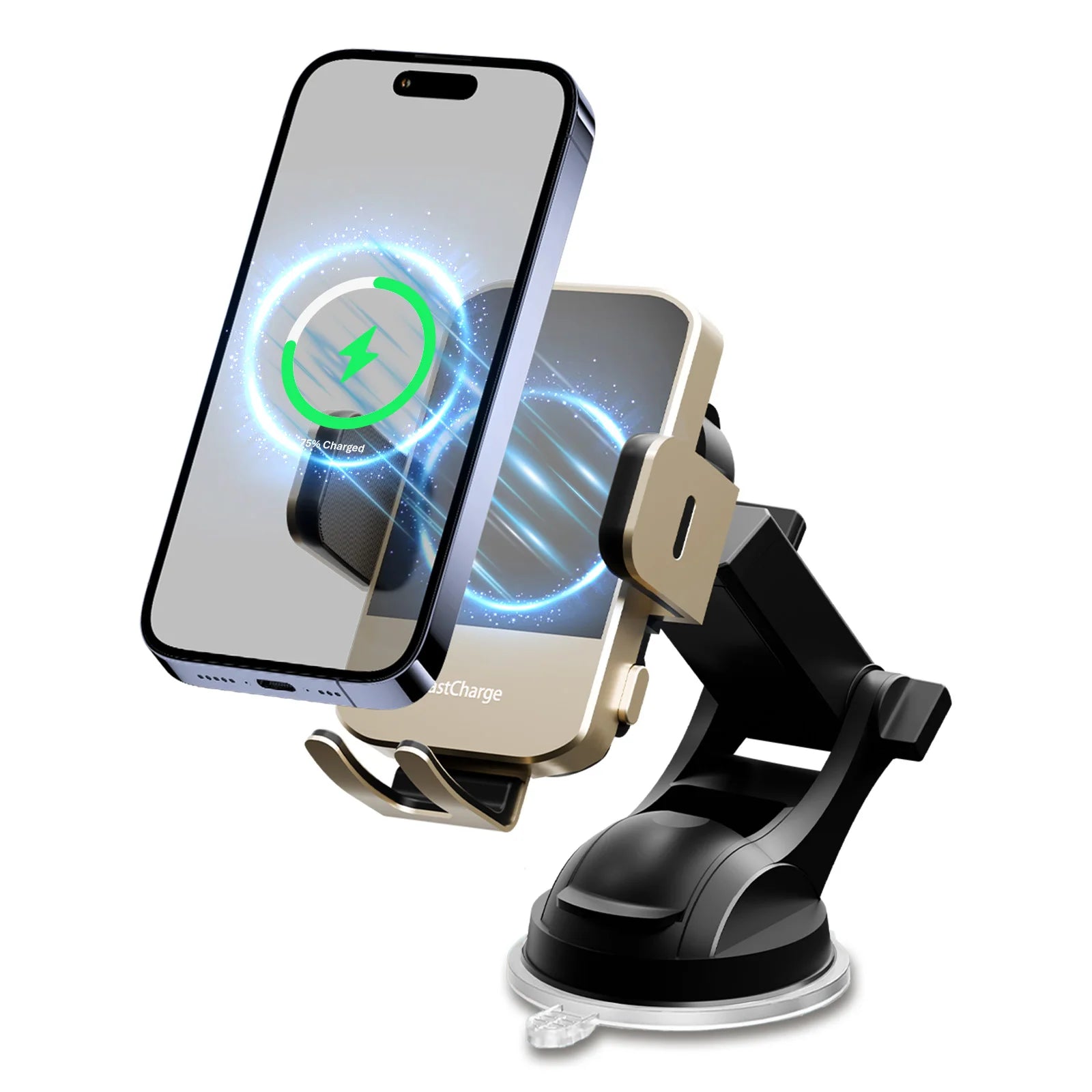 Wireless Car Charger Phone Holder 15W Fast Charge Station Mount Phone For IPhone 16 15 14 13 12 Pro Max 11 XR XS Samsung Galaxy