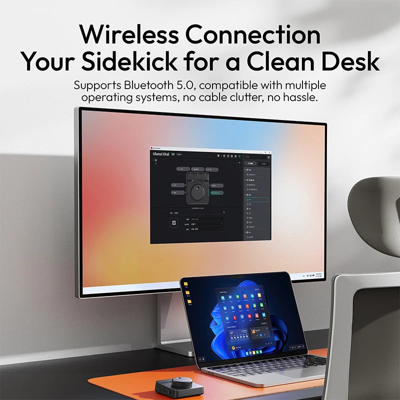 Ulanzi D100H Dial Creative Controller Wireless Buletooth for Video Photo Editing Dial Intelligent Studio RGB Keypad Controller