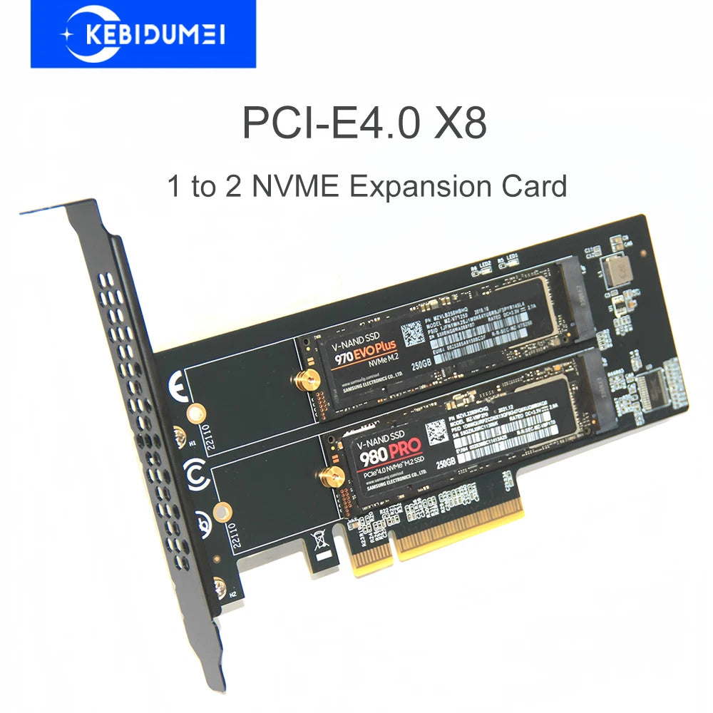 PCle4.0 X16 to 4xNVME M.2 Expansion Card M.2 SSD GEN4 PCIe4.0 PC Motherboard X1 X4 X8 X16 Expansion Card For 2230 2242 2260 2280