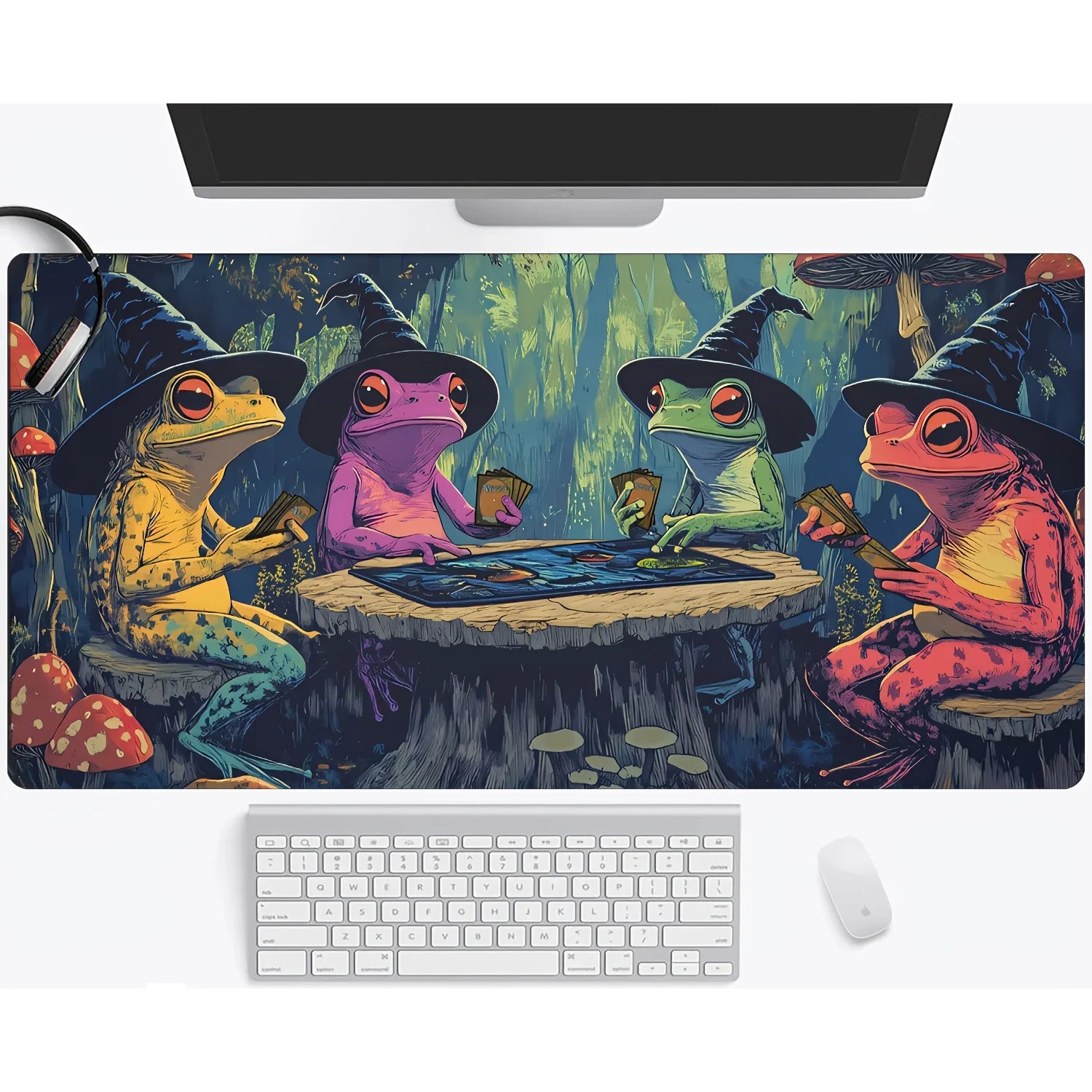 Magic playmat gathering gaming mats Frog Wizard theme anime desk mat Desk accessories 35X60cm mouse mat Raccoon tapete magic mat