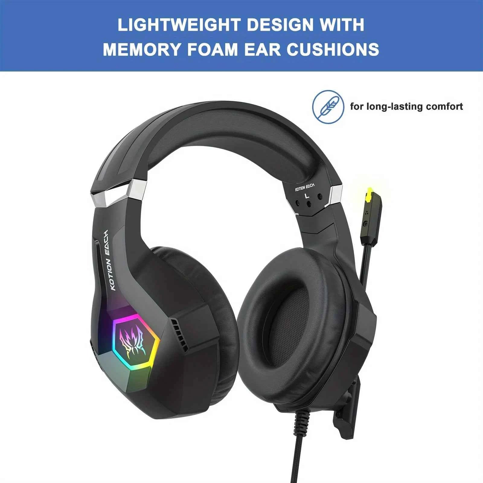 GS450 Head Mounted Esports Earphones, 50mm jack adjustable headband to adapt to different head circumferences, noise cancelling microphone for virtual surround sound, compatible with PC/PS5/Switch/mobile phone for esports, li