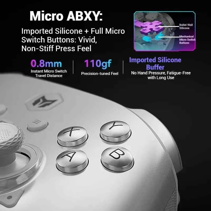 BIGBIG WON Rainbow3 Wireless Game Controllers NearLink 2.4G Hall Joystick Micro Motion Button RGB Gamepad for PC/Switch/Switch2