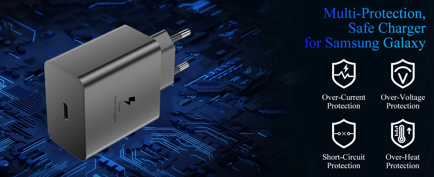 Samsung S26 Ultra original 60W Charger PD Type C Adapter EU Plug Fast Charge Samsung S25+ S25 S24 S23 S22 Ultra A57 Tab S10 S9