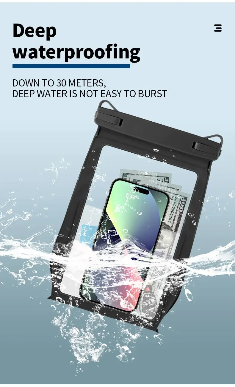 Waterproof Case for iPhone 16 15 14 Samsung S24 23 Ultra Pro Max Plus Large Capacity Swimming Underwater Diving Cover Pouch \';[