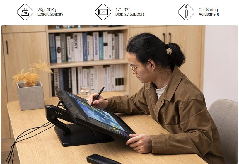 Huion Desktop Arm ST500 Display Holder for 2-10Kg Monitor Compatible with Kamvas 22/22 Plus/24/24 Plus/Pro 19/Pro 24 (4K)/Pro 27