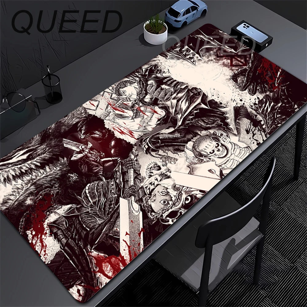 Guts sword in berserk Mouse Pad Gaming Mousepad Pc Accessories Keyboard Mat Desk Protector Mats Anime Berserk Speed Mouse Pads