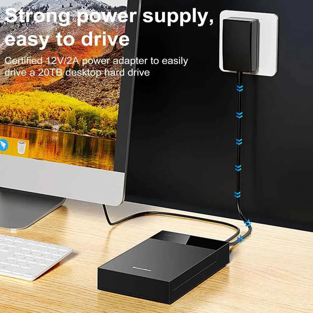 UK Plug 3.5-inch 2.5-inch External Hard Drive Enclosure Multi-Port Hub USB 3.0 to SATA Hard Drive Docking Station 20TB