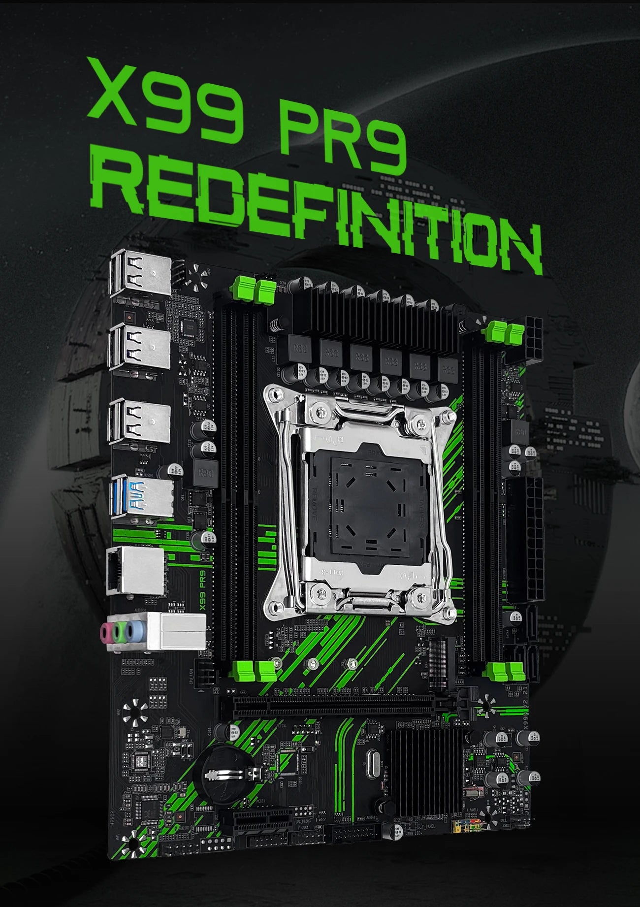MACHINIST X99 Motherboard X99 PR9 Support TPM2.0 LGA 2011-3 Intel Xeon E5 V3&V4 CPU DDR4 RAM SATA/NVME M.2 Slot USB3.0