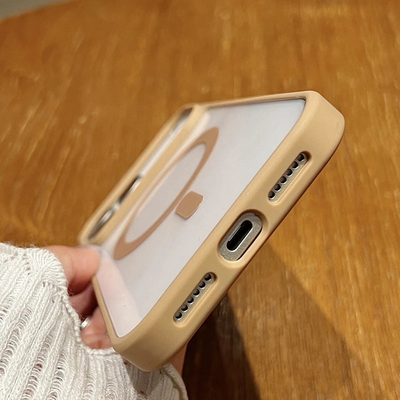 New 17 pro max Clear Magnetic Phone Case for iPhone 17 Air 17 pro max Magsafe Candy Color Transparent Protector Back Cover