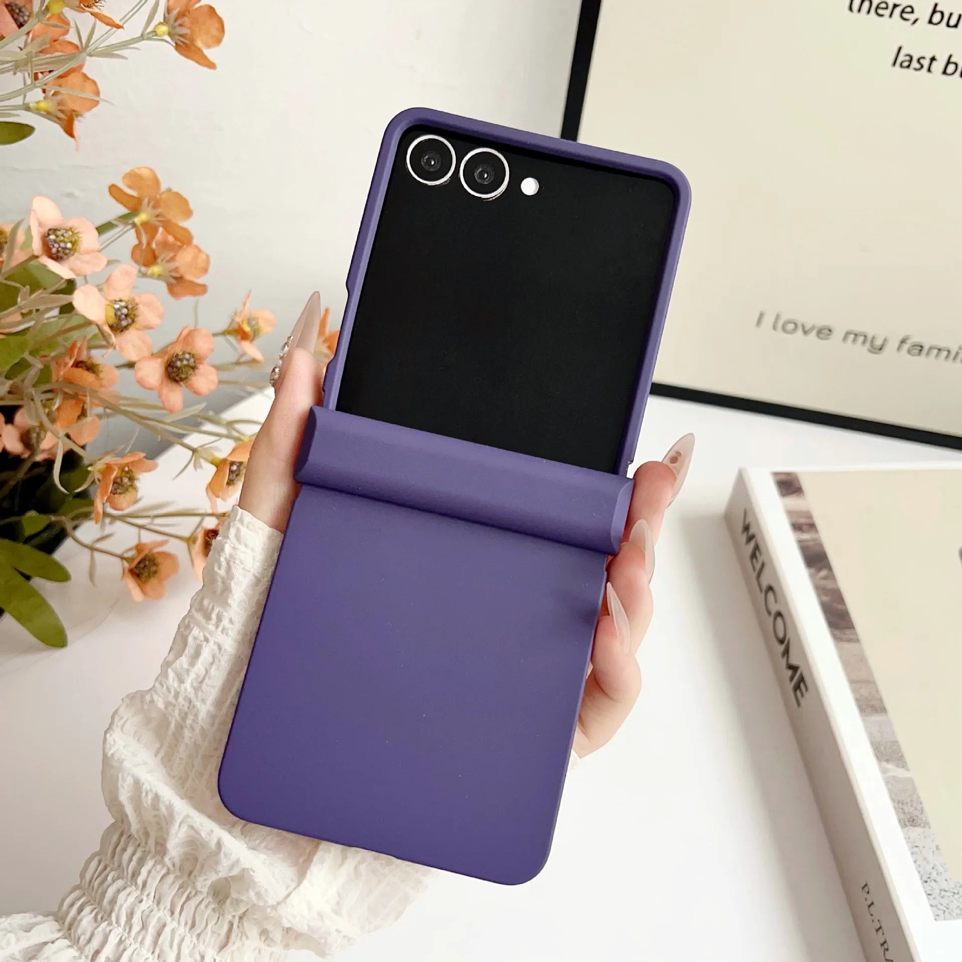 Dopamine Candy Color Matte Phone Case for Samsung Galaxy Z Flip 7 FE 6 5 Flip 4 3 5G Hinge Protective Hard Back Cover