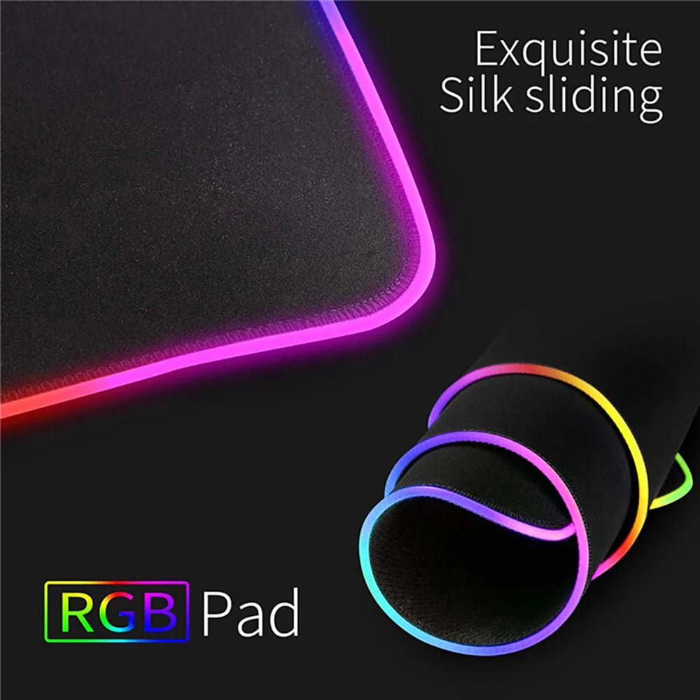 RGB League of Legends MousePad Gamer Jinx Anime Girl LED Game Accessories Keyboard Pad Large Desk mats Rubber Luminous Mouse Pad