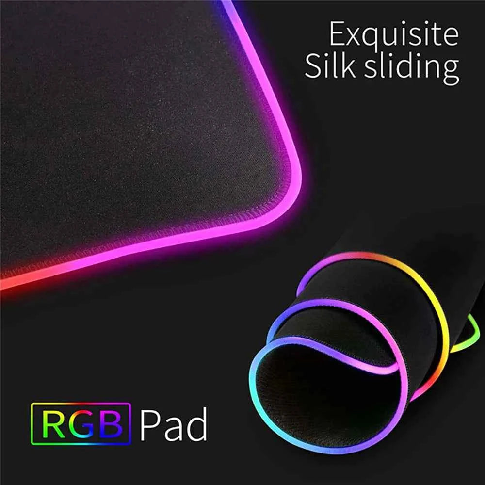 RGB League of Legends MousePad Gamer Jinx Anime Girl LED Game Accessories Keyboard Pad Large Desk mats Rubber Luminous Mouse Pad