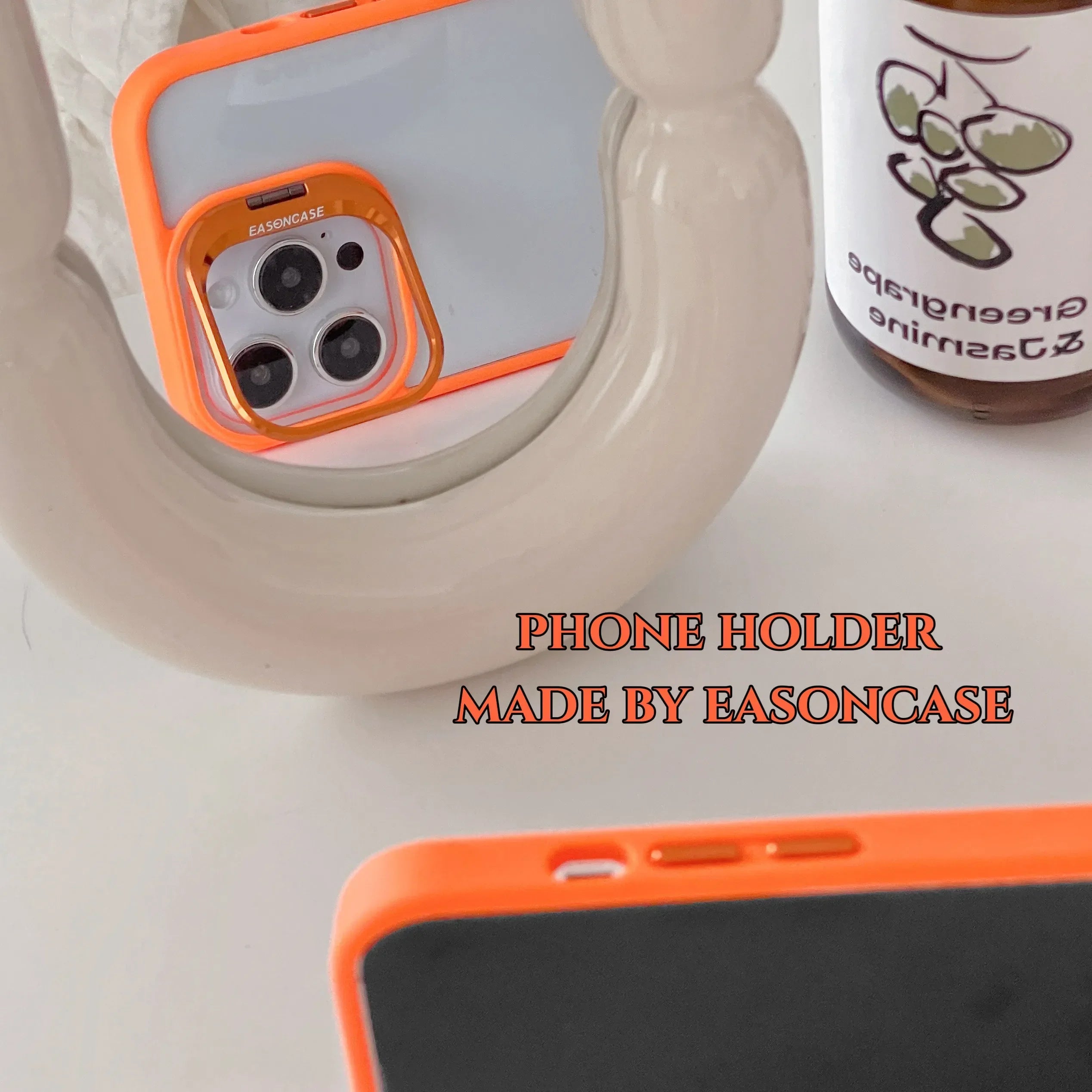 Lens Metal Ring Protector Stand Case For iPhone 15 16 14 13 12 11 Pro Max 16 Plus Camera Glass Protection Transparent Back Cover