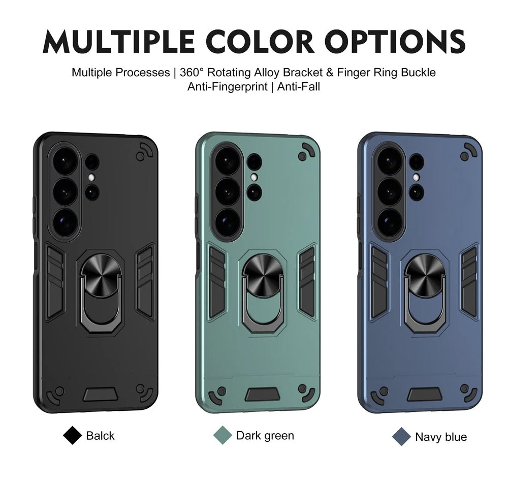 Armor Shockproof Lens Protect Phone Case For Samsung Galaxy S26 Ultra S 26 Plus S26 5G Finger Ring Holder Magnetic Cover