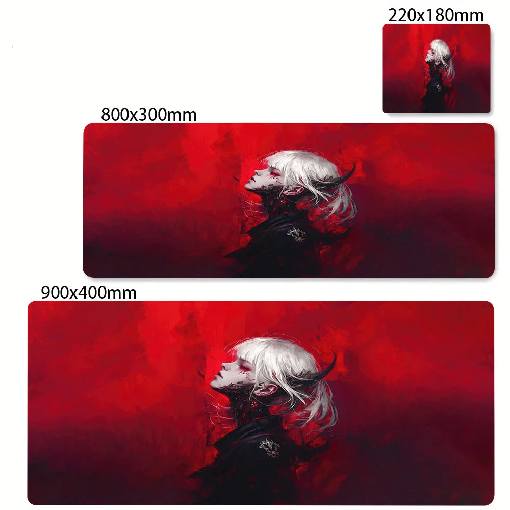 Japanese Style Anime Red Girl Pc Game Mousepad Large Mouse Pad XXL Gamer Mouse Mat Office Table Carpet Gaming Mats 500x1000mm