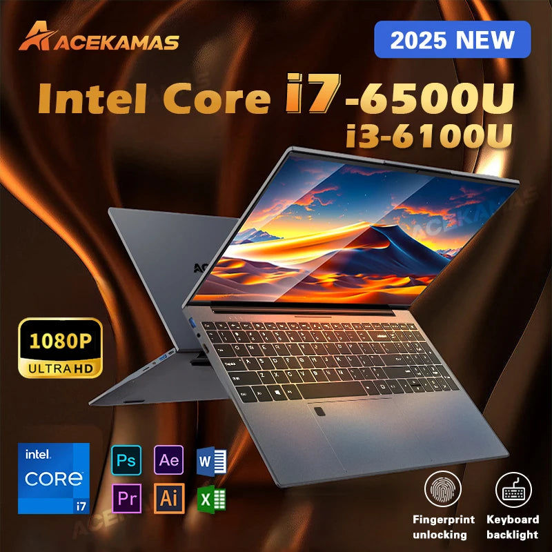 ACEKAMAS 15.6" Intel Core i7 6500U i3 6100U Laptop Computer Windows 11 Pro 16GB DDR4 1TB SSD Notebook PC Portable Laptops Gaming - WinSupport Tech