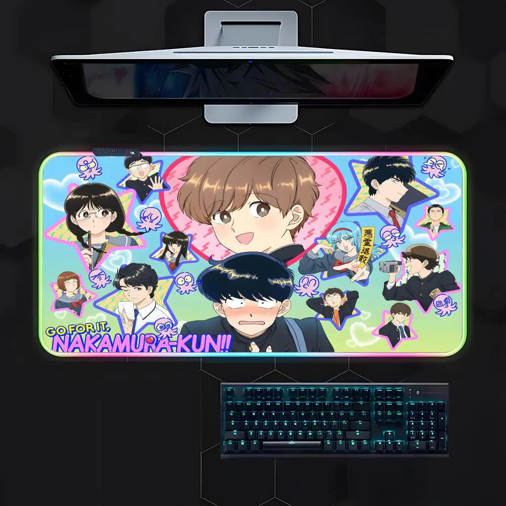 Go For It, Nakamura-kun Mouse Pad Gamer Luminescence Led Mouse Pad Gaming Table Rgb Deskmat Keyboard Pc Mousepad