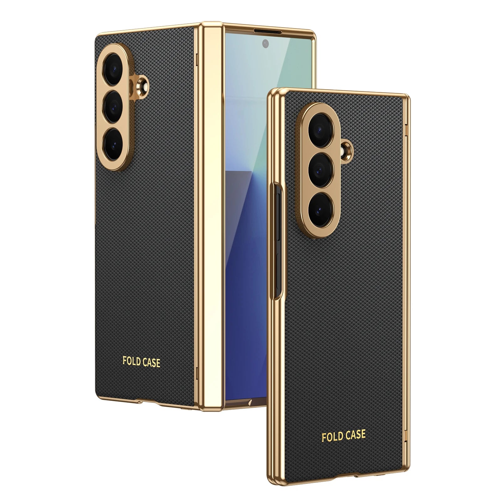 Case for Galaxy Z Fold 7/6/5/4 Phone Case With Screen Glass Film, Hinge Protector, Simple Solid Color Atmosphere Good Hand Feel