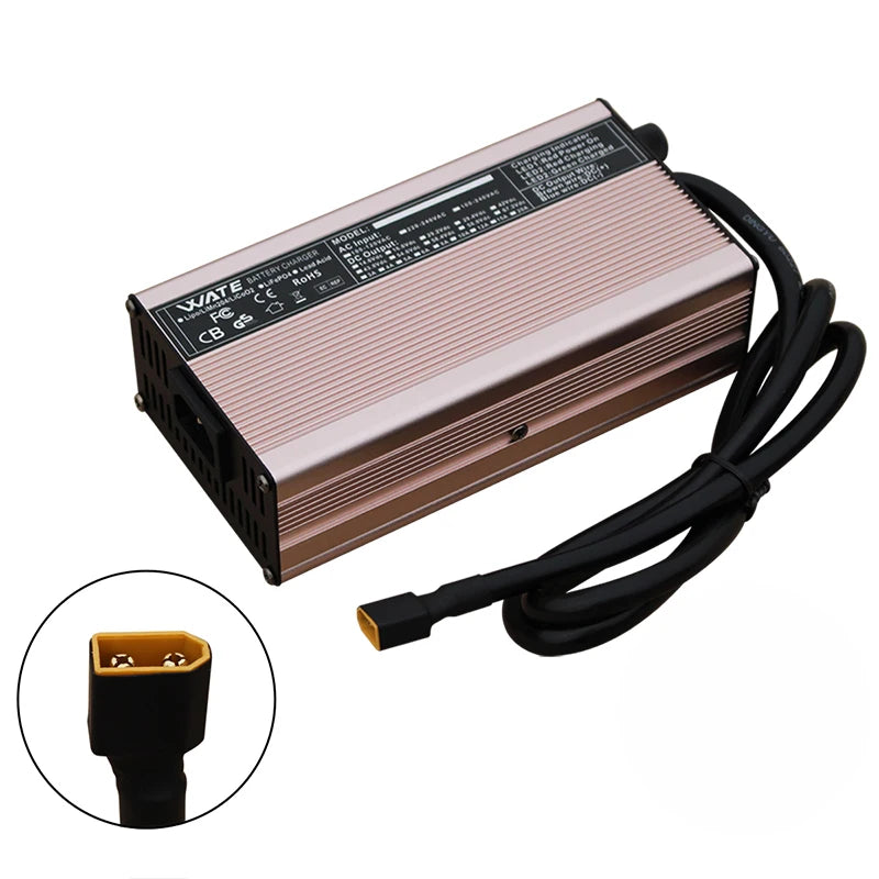 14.6V 25A Lifepo4 Charger 4S 12VCharger For Lithium iron Phosphate Battery Pack Smart Aluminum case