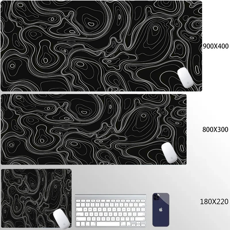 Mouse Pads Black White Line Gaming Mousepads Large Mousepad Gamer Natural Rubber Mat Company Lockrand Deskmat Design For Gift