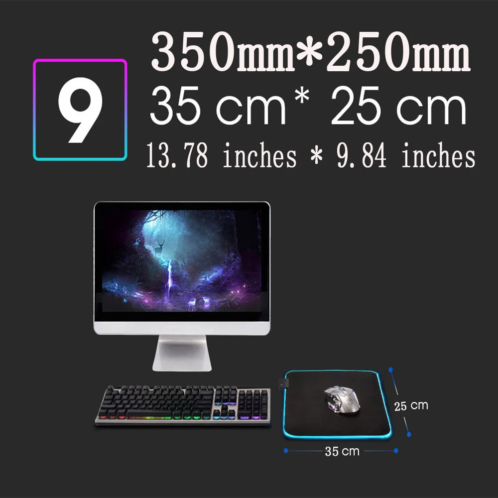 Large Game RGB Mouse Pad Chinese Dragon Gaming Accessories HD Print Computer Keyboard LED Mousepad XXL PC Gamer Laptop Desk Mat - WinSupport Tech