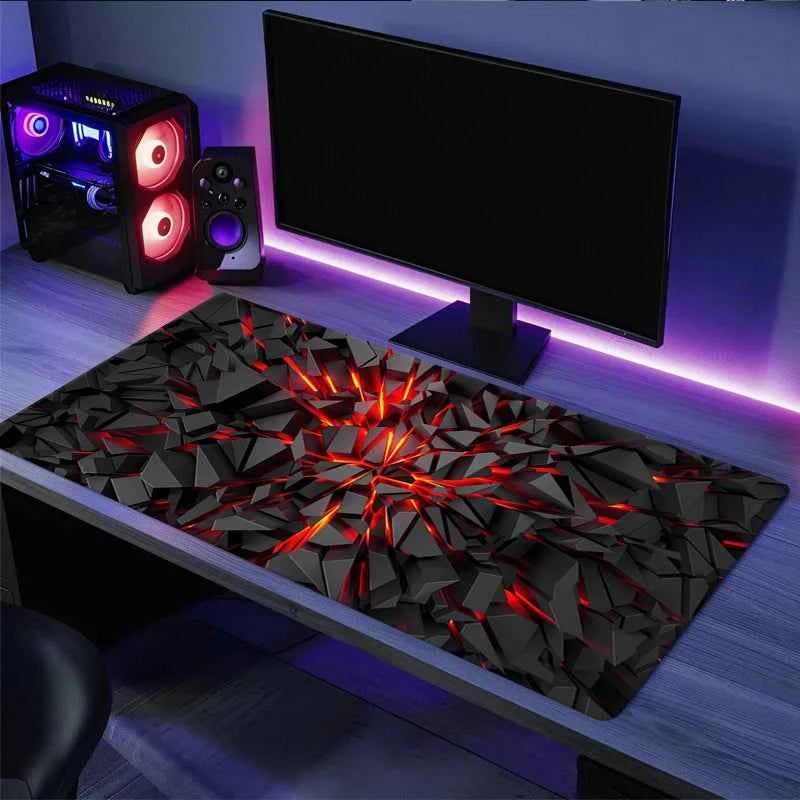 New Cool Geometric Pattern 3D Mouse Pad Computer Laptop Mouse Pad Office Large Gaming Mousepad Rubber Bottom Non-Slip Desk Mat