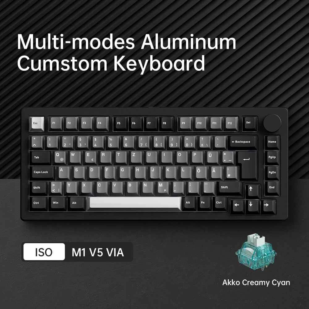 Akko MonsGeek M1 V5 Three-mode Mechanical Keyboard/Barebone Kit VIA 75% 3/5 Pin Customized Hot Swap RGB Rapid Disassemble Gasket
