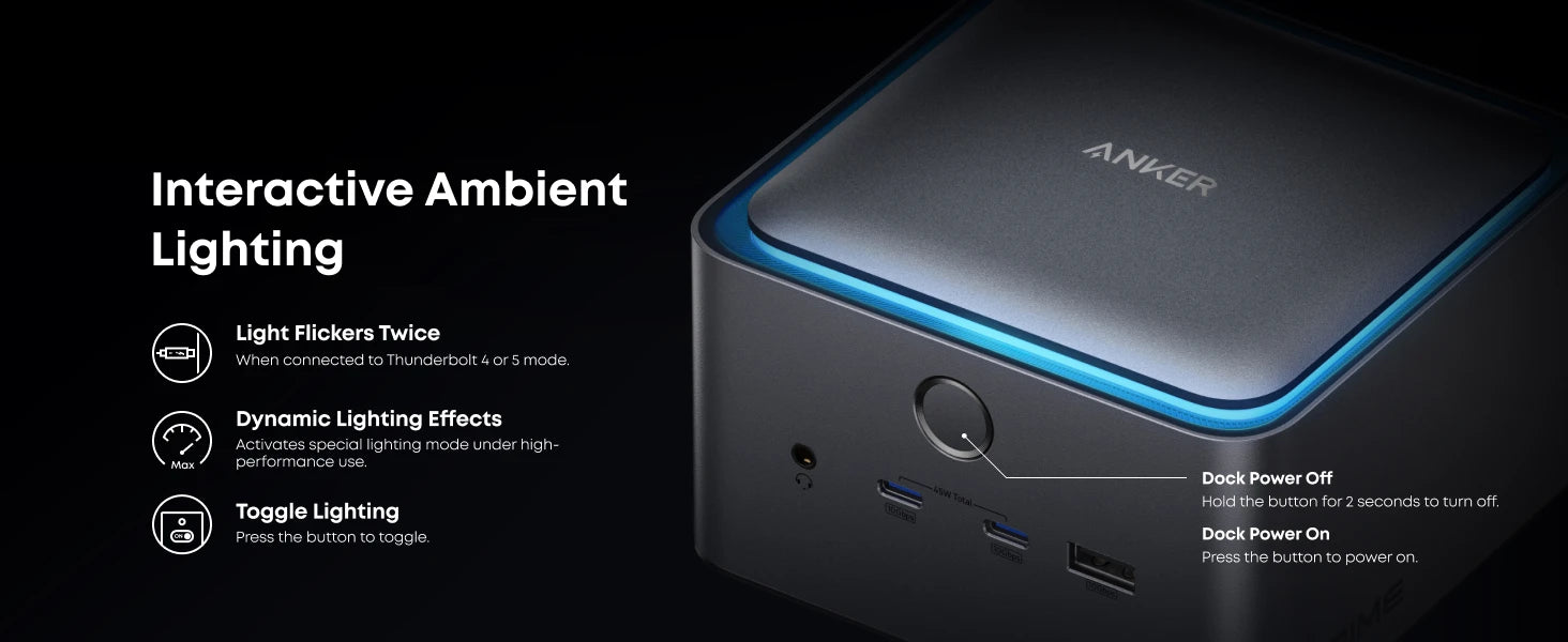 Anker Prime TB5 Docking Station, 14 Ports 140W Charging, 120Gbps Max Transfer, Up To 8K Display For Thunderbolt 5/4 Laptops